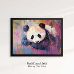 Panda Abstract Oil Painting Framed Print & Canvas Large Sizes Wall Art Poster Animal Home Decor Interior Gift Idea - thumbnail 2