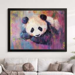 Panda Abstract Oil Painting Framed Print & Canvas Large Sizes Wall Art Poster Animal Home Decor Interior Gift Idea - thumbnail 4