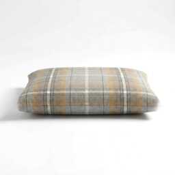 Tartan Faux Wool Floor Cushion Square Checked Pillow, Polystyrene Filled - thumbnail 3