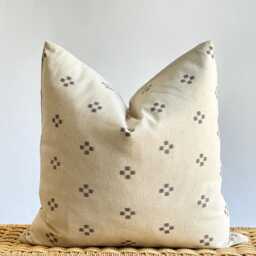 Neutral Boho Pillow Cover Set Textured Beige Decor, Handmade Linen Back - thumbnail 3