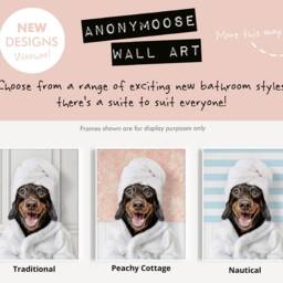 Dachshund in A Bathrobe Print, Dog Bathing, Funny Bathroom Animal Towel On Head, Dog Bath Robe, Whimsy - thumbnail 2