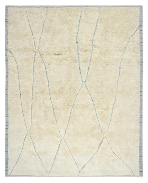 Handmade Beni Ourain Rug Moroccan Berber Wool Rug With Brown Diamond Pattern - image 1