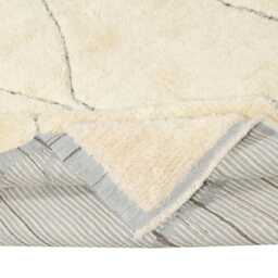 Handmade Beni Ourain Rug Moroccan Berber Wool Rug With Brown Diamond Pattern - thumbnail 3