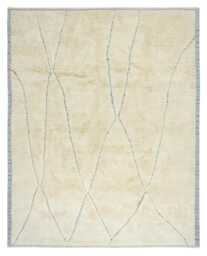 Handmade Beni Ourain Rug Moroccan Berber Wool Rug With Brown Diamond Pattern - thumbnail 1