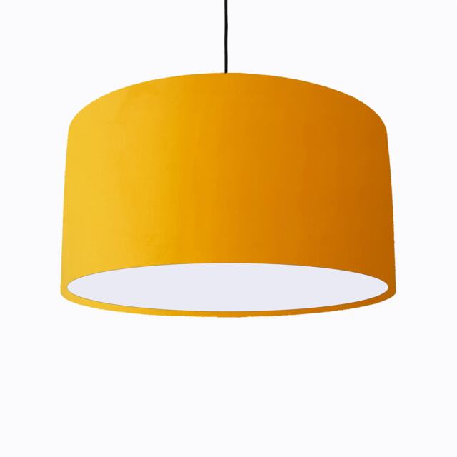 Sunflower Yellow Lampshade in Velvet With White Lining - image 1
