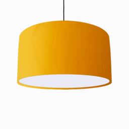 Sunflower Yellow Lampshade in Velvet With White Lining - thumbnail 1