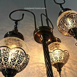3 Glass Standing Lamp, Morocco Standing Lamp, Morocco Lantern, Floor Lamp, Turkish Light, Morocco Floor Lamp, Turkey Light, Modern Lamp - thumbnail 3