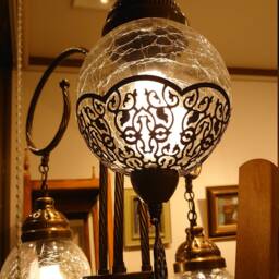 3 Glass Standing Lamp, Morocco Standing Lamp, Morocco Lantern, Floor Lamp, Turkish Light, Morocco Floor Lamp, Turkey Light, Modern Lamp - thumbnail 4