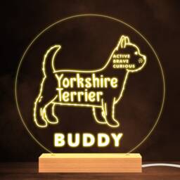 Yorkshire Terrier Dog Pet Personality Warm Lamp Personalised Gift Night Light - Bedroom - thumbnail 1