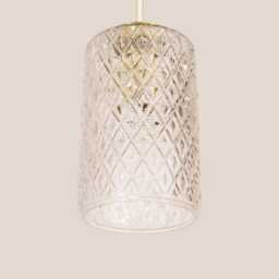 Slava Vintage Pendant Light Handcrafted Glass Lamp Textured Retro Ceiling Fixture Yugoslavia Gold Brass - thumbnail 3