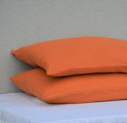 Burnt Orange Linen Pillow Cover, Bed Case, Soft Washed Shams, King, Queen, Standard, Euro, Decorative, Custom Size