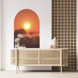 Arch Wall Decal , Sunset Mural Mountain Stickers Decor Bedroom Art Over Bed Nursery - thumbnail 3