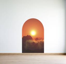 Arch Wall Decal , Sunset Mural Mountain Stickers Decor Bedroom Art Over Bed Nursery - thumbnail 1
