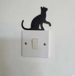 Cat Sitting Light Switch & Doorframe D??cor - 3D Printed Textured - thumbnail 1