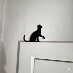 Cat Sitting Light Switch & Doorframe D??cor - 3D Printed Textured - thumbnail 2