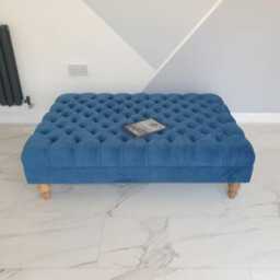 Chesterfield Footstool Handmade Coffee Table Deep Buttons Extra Large Footrest Window Seat - thumbnail 2