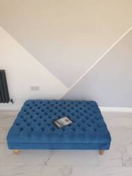 Chesterfield Footstool Handmade Coffee Table Deep Buttons Extra Large Footrest Window Seat - thumbnail 1