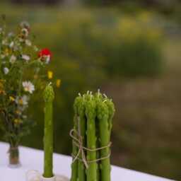 Beeswax Asparagus Candle Set, Unique Food Decor - thumbnail 2