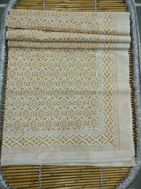 Hand Block Print King Size Cotton Bed Sheet Polka Dot Bedspread - image 1
