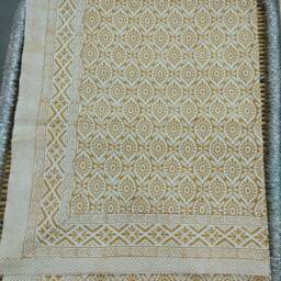 Hand Block Print King Size Cotton Bed Sheet Polka Dot Bedspread - thumbnail 2