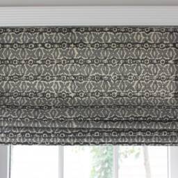 Galbraith & Paul Monarch Custom Roman Shades - Shown in Cadet On Natural Linen - Comes 6 Colors - thumbnail 2