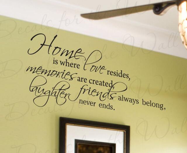 Home Where Love Resides Memories Abide Family Wall Decal Decor Saying Lettering Adhesive Vinyl Quote Sticker Decoration F65 - image 1