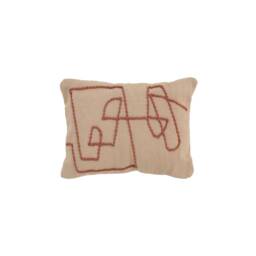 Beige Contemporary Kilim Throw Pillow - Decorative Lumbar Pillowcase Set Cotton Covers For Sofa Bed Abstract Housewarming Decor - thumbnail 2