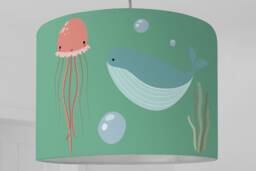 Lampshade Nursery Fish Whale Turtle Sea Ocean Green - thumbnail 1