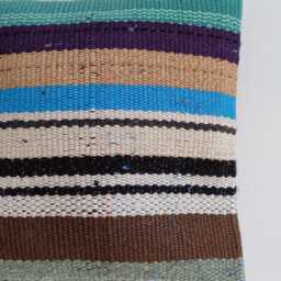 Handmade Cushion Cover, Striped Turkish Rug Cushion, Pillow, Decorative Throw Kilim 12''x12''/30x30 cm - thumbnail 2