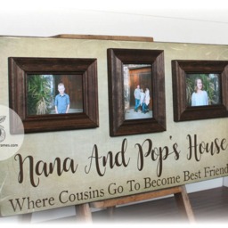 Personalized Grandparents Gift, Where Cousins Go To Become Best Friends, Picture Frame For Grandparents, Mothers Day Gift 16x30 - thumbnail 2