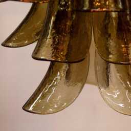 Murano Chandelier Petali ??80 cm - Coffee Glass Hand-Blown Italy Hi-End Decorative Lamp - thumbnail 4