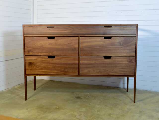 Chest Of Drawers, Solid Walnut/Oak Wood, Mid Century Credenza, Media Cabinet, Sandinavian Design - image 1