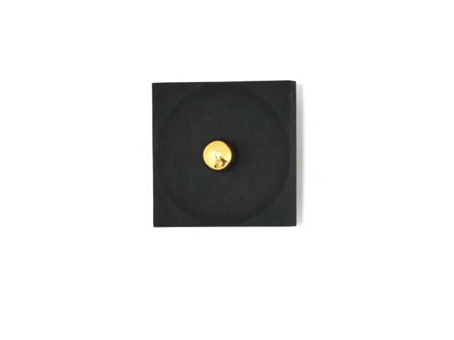 Black Square Burnt Wood Wall Lamp Decoration - image 1