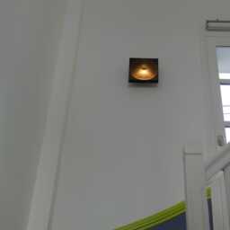 Black Square Burnt Wood Wall Lamp Decoration - thumbnail 3