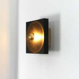 Black Square Burnt Wood Wall Lamp Decoration - thumbnail 2