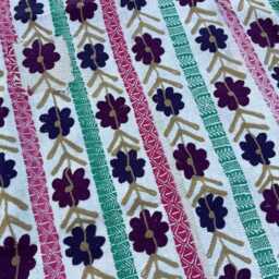 Vintage Suzani Kantha Quilt Handmade Reversible Cotton Bedspread Floral Embroidered Boho Throw Blanket - thumbnail 3