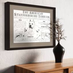 American Staffordshire Terrier - Cropped Ears Vintage Anatomy Poster - thumbnail 2