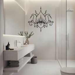 Lotus Mandala Wall Decal Boho Yoga Decor, Removable Vinyl Sticker - thumbnail 3