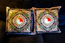 Boho Pillow Cover Set, Gift, Bedroom Decor, Hippie Home Wedding Ethnic Cushion Cover, Throw Set Of 2 - thumbnail 1