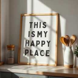 This Is My Happy Place Wall Print, Poster, Welcome Sign Affirmation Retro Style Print Home Decor, Living Room Art - thumbnail 2