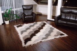 Handmade Rug Made Of 100% Sheep Wool in Neutral Colors - thumbnail 1