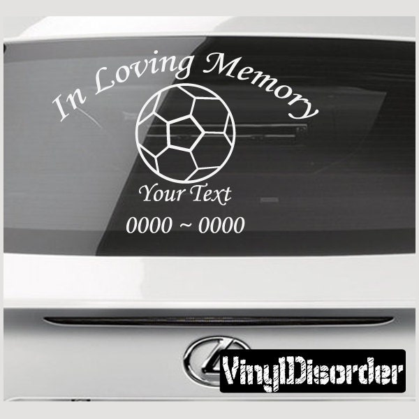 Soccer 1 in Loving Memory Custom Car Or Wall Vinyl Decal Stickers - Ilmsoccer1Et - image 1