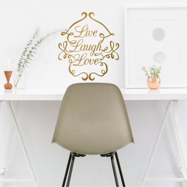 Live Laugh Love Swirl Embellished Quote - Wall Decal Custom Vinyl Art Stickers - image 1
