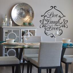 Live Laugh Love Swirl Embellished Quote - Wall Decal Custom Vinyl Art Stickers - thumbnail 2