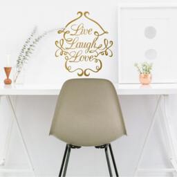 Live Laugh Love Swirl Embellished Quote - Wall Decal Custom Vinyl Art Stickers - thumbnail 1