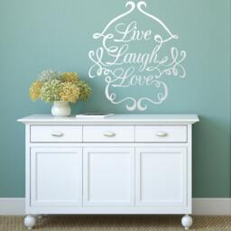 Live Laugh Love Swirl Embellished Quote - Wall Decal Custom Vinyl Art Stickers - thumbnail 3