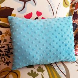 Hand Sewn Otter Plush Pillow - Minky Fabric, Bubbly Blue Back - thumbnail 2