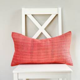 Pink Neutral Tribal Hemp Hand Woven Natural Dye Color Lumbar Pillow Cover - thumbnail 2
