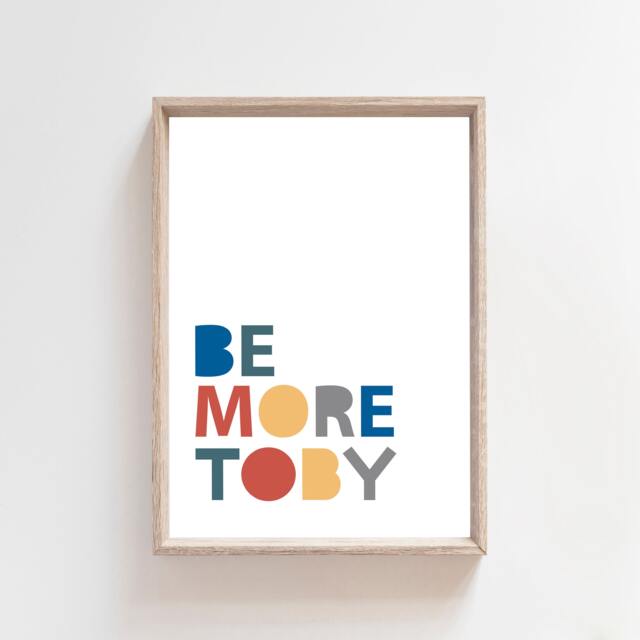 Personalised Name Print, Boys Nursery Prints, Decor, New Baby Gift, Rainbow Wall Art, Blue