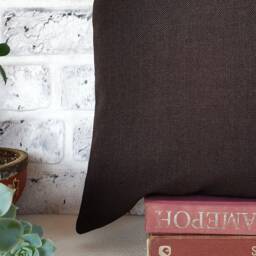 Capri Dark Brown Faux Leather Fabric Pillow Cover /Modern Scandinavian Homes/Housewarming Gift-1Pcs - thumbnail 4